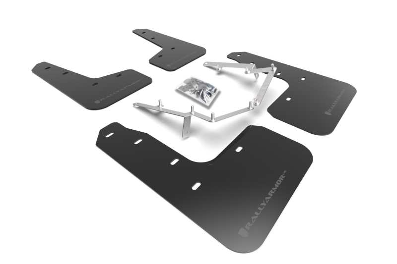 Honda Civic Mud Flap Kit - Rally Armor - EX/EX-L/LX (Hatchback) - Black UR/Dark Grey Logo - `17-`21