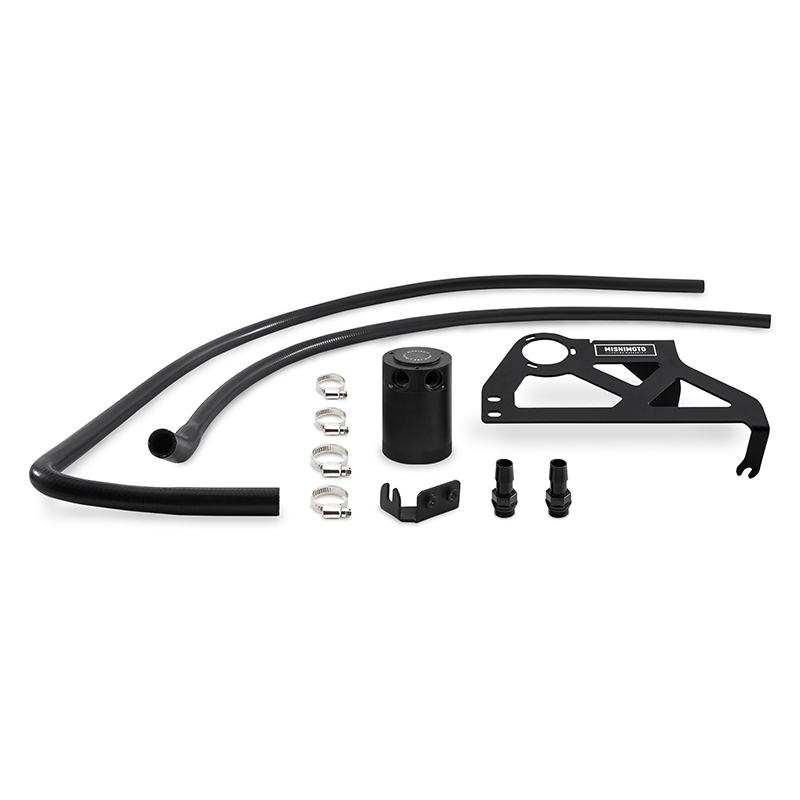 Jeep Wrangler JK Baffled Oil Catch Can Kit - Mishimoto - Black - 3.6L - `12-`18
