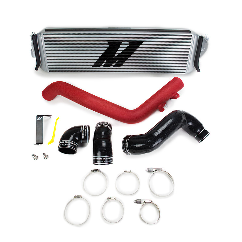 Honda Civic Performance Intercooler Kit - Mishimoto - Type R - Silver Intercooler Red Piping - `17-`21