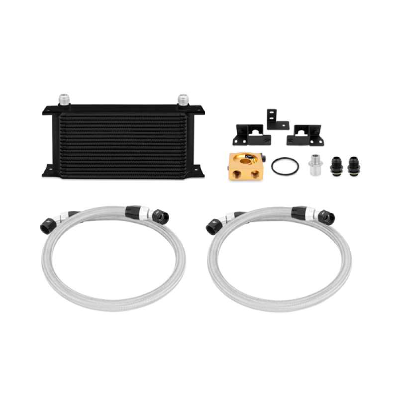 Jeep Wrangler JK Oil Cooler Kit - Rear - Mishimoto - Thermostatic - Black - 3.8L - `07-`11
