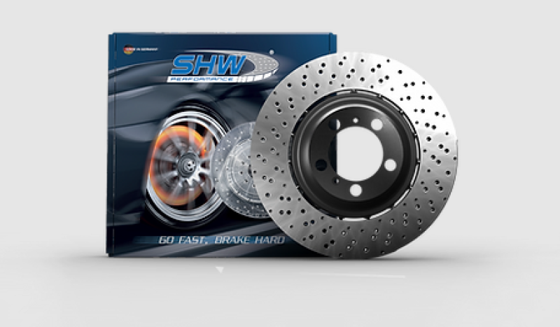 Porsche 911 Brake Rotor (1) - Front Left - SHW Performance - Cross-Drilled Lightweight - 3.7L - 2021