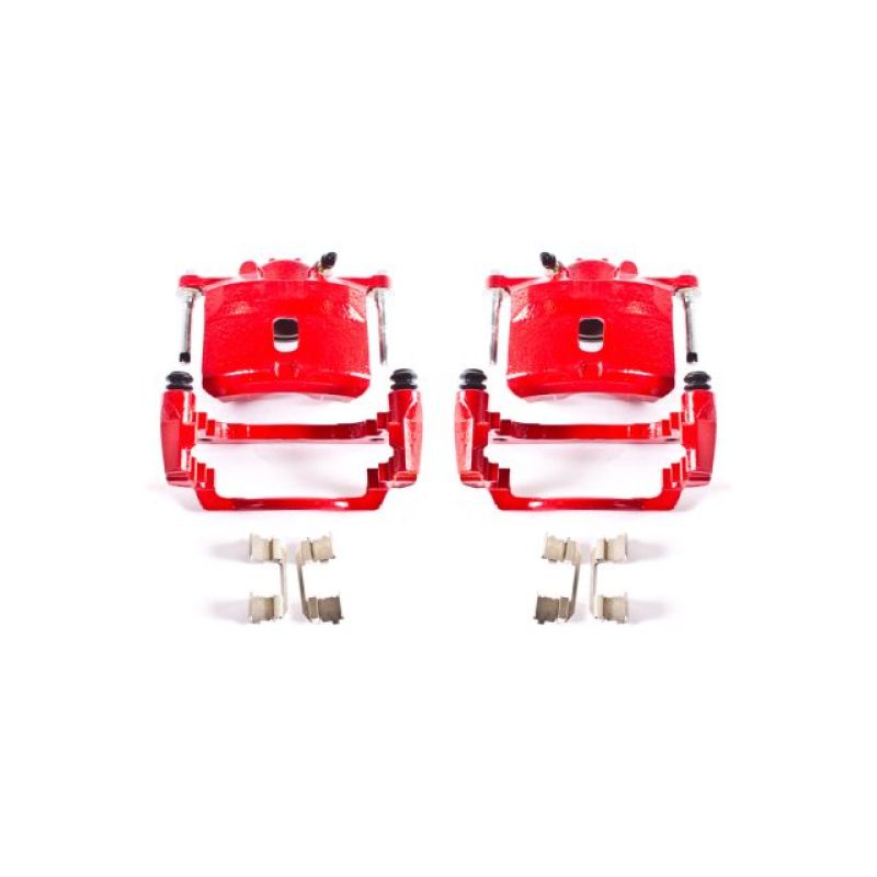 Honda Civic Caliper (2) - Front - PowerStop - Floating Caliper with Bracket - Red - `01-`05
