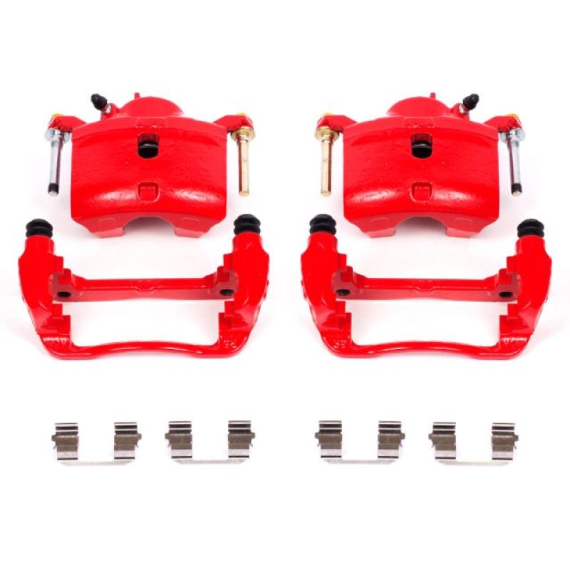 Honda Civic Calipers - Front - PowerStop - Red - `13-`21