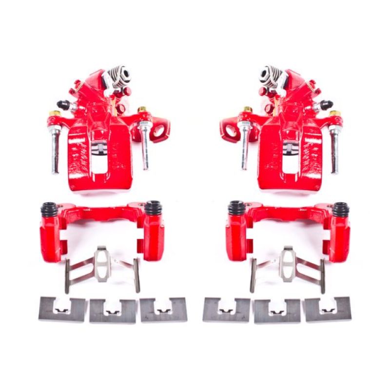 Honda Civic Calipers - Rear - PowerStop - Floating Manual Parking Brake Caliper with Bracket - Red - `06-`15
