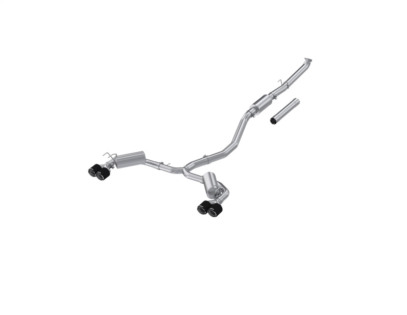 Honda Civic Performance Exhaust - Rear - MBRP - Cat-Back, 2.5 in Dual Split Rear Exit, T304 Stainless Steel, Swappable Resonator And Straight Mid-Pipe - Carbon Fiber - 1.5L - `22-`24
