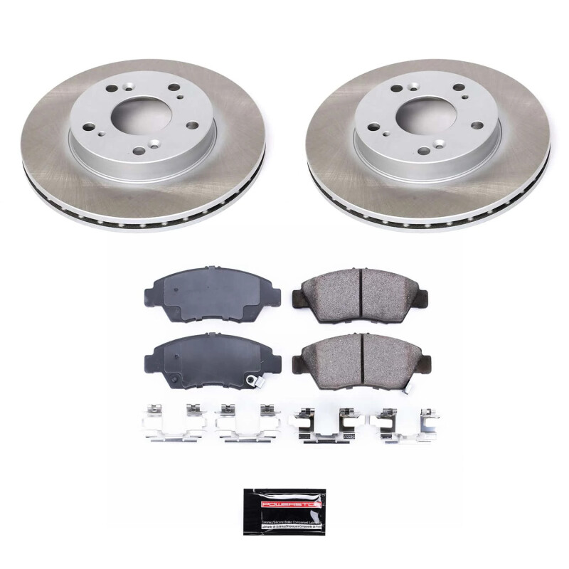 Honda Civic Brake Pads + Rotors - Front - PowerStop - Semi-Coated Rotors - `04-`05