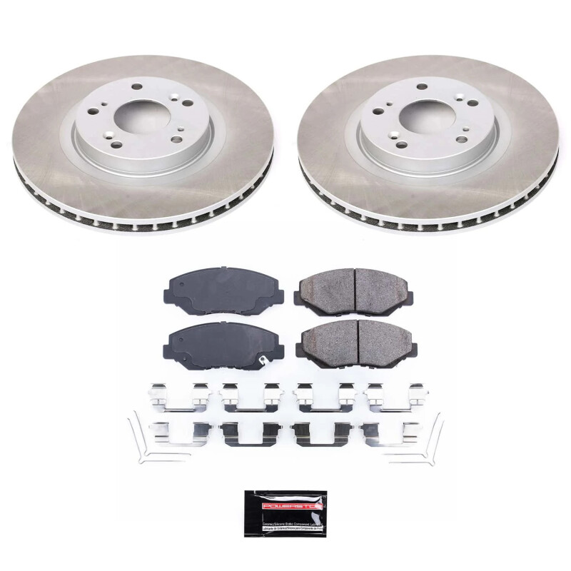 Honda Civic Brake Pads + Rotors - Front - PowerStop - Semi-Coated Rotors - `12-`15