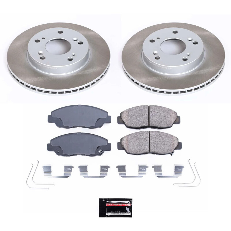 Honda Civic Brake Pads + Rotors - Front - PowerStop - Semi-Coated Rotors - `12-`15