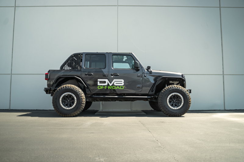 Jeep Wrangler JL Hinge Mounted Steps - DV8 Offroad - OE Plus - black - `18-`23
