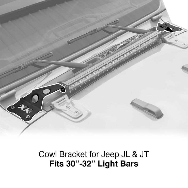 Jeep Gladiator Cowl Light Bar Bracket - XKGLOW - XK Glow