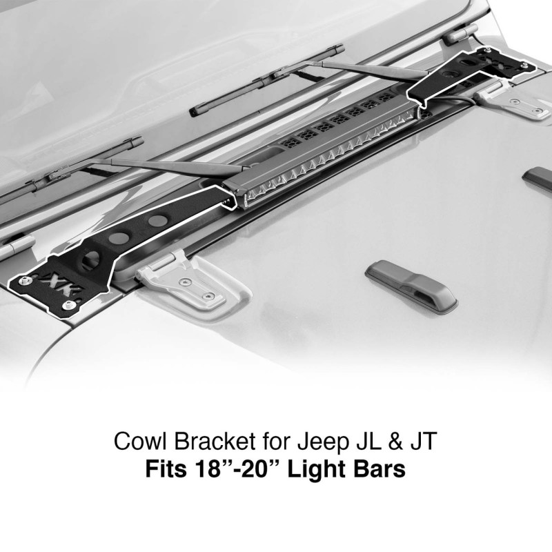 Jeep Gladiator Mounting Brackets - Cowl - XKGLOW - Light Bar Bracket - `18-`20