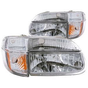 Ford Explorer Headlights - Front - ANZO - Crystal, Clear Lens, Chrome Housing, with Corner Lights - `95-`01 Ford Explorer Headlights - Front - ANZO - Crystal, Clear Lens, Chrome Housing, with Corner Lights - `95-`01