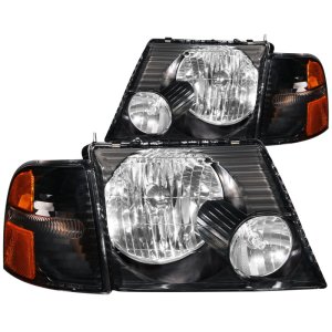Ford Explorer Headlights - Front - ANZO - Crystal - Black - `02-`05 Ford Explorer Headlights - Front - ANZO - Crystal - Black - `02-`05