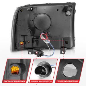 Ford Excursion Headlights - ANZO - Crystal, Clear Lens, LED - Chrome - `00-`04 Ford Excursion Headlights - ANZO - Crystal, Clear Lens, LED - Chrome - `00-`04