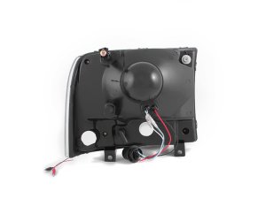 Ford Excursion Headlights - ANZO - Crystal with LED Strip - Black - `00-`04 Ford Excursion Headlights - ANZO - Crystal with LED Strip - Black - `00-`04