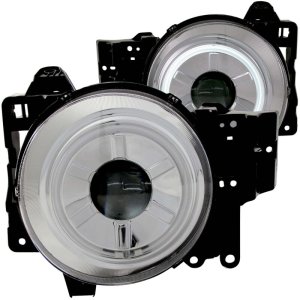Toyota FJ Cruiser Projector Headlights - Front - ANZO - w/Halo - Clear Lens - Chrome Housing - CCFL - Chrome - `07-`13