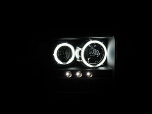 Ford Excursion Projector Headlights - ANZO - w/ Halo, CCFL, LED Strip - Black - `05-`07 Ford Excursion Projector Headlights - ANZO - w/ Halo, CCFL, LED Strip - Black - `05-`07