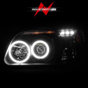 Ford Explorer Projector Headlights - ANZO - w/Halo, Clear Lens, Black Housing - Black - `95-`01 Ford Explorer Projector Headlights - ANZO - w/Halo, Clear Lens, Black Housing - Black - `95-`01