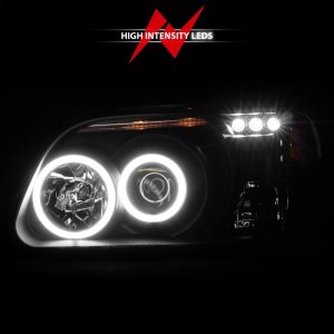 Ford Explorer Projector Headlights - ANZO - w/Halo, Clear Lens, Black Housing - Black - `95-`01 Ford Explorer Projector Headlights - ANZO - w/Halo, Clear Lens, Black Housing - Black - `95-`01