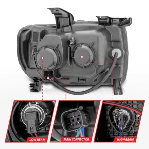 GMC Canyon Projector Headlights - ANZO - Plank Style Design - Black w/ Amber - `15-`27