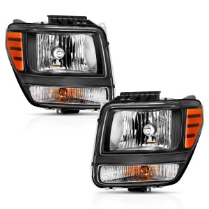 Dodge Nitro Headlights - ANZO - Crystal - Black Amber - `07-`12 Dodge Nitro Headlights - ANZO - Crystal - Black Amber - `07-`12