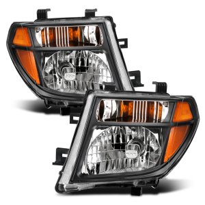 Nissan Pathfinder Crystal Headlights - ANZO - Clear Lens, Black Housing - Black Amber - `05-`08