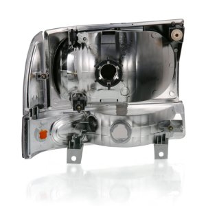 Ford Excursion Headlights - ANZO - Crystal w/ Corner Light Amber - Chrome - `00-`04 Ford Excursion Headlights - ANZO - Crystal w/ Corner Light Amber - Chrome - `00-`04