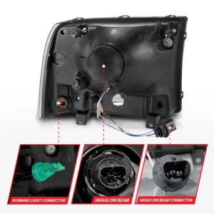 Ford Excursion Crystal Headlights - ANZO - Light Bar - Chrome Housing - `00-`04 Ford Excursion Crystal Headlights - ANZO - Light Bar - Chrome Housing - `00-`04