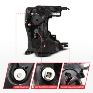 Ford Super Duty LED/Projector Headlights - Passenger Side - ANZO - Z-Series Full LED Projector Headlights SeqSig - `20-`22