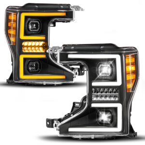 Ford Super Duty LED/Projector Headlights - Passenger Side - ANZO - Z-Series Full LED Projector Headlights SeqSig - `20-`22