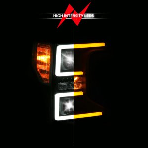 Ford Super Duty LED/Projector Headlights - Passenger Side - ANZO - Z-Series Full LED Projector Headlights SeqSig - `20-`22