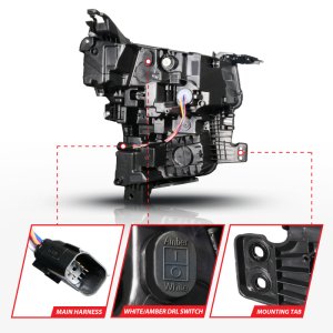 Chevrolet Tahoe LED/Projector Headlights - Left Side - ANZO - Light Bar Style w/ Sequential DRL - Black - `21-`23