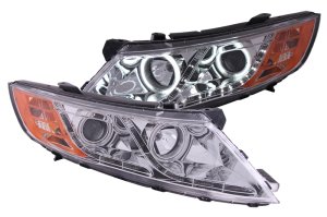 Kia Optima Projector Headlights - ANZO - w/ Halo CCFL - Chrome - `11-`13 Kia Optima Projector Headlights - ANZO - w/ Halo CCFL - Chrome - `11-`13