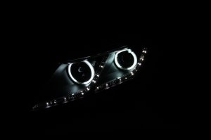 Kia Optima Projector Headlights - ANZO - CCFL w/ Halo, Clear Lens, Black Housing - Black - `11-`13 Kia Optima Projector Headlights - ANZO - CCFL w/ Halo, Clear Lens, Black Housing - Black - `11-`13