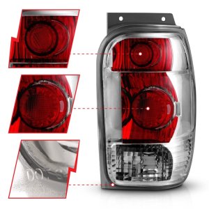 Ford Explorer Taillights - Rear - ANZO - Clear Lens, Chrome Housing - Chrome - `98-`01 Ford Explorer Taillights - Rear - ANZO - Clear Lens, Chrome Housing - Chrome - `98-`01