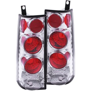 GMC Savana Tail Light Assembly - Rear - ANZO - Clear Lens, Chrome Housing, Pair, 3 Bulb Design - Chrome - `96-`02