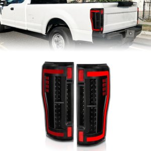 Ford F-250 LED Taillights - Rear - ANZO - Black/Clear - `17-`27