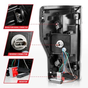 Ford F-350 LED Taillights - Rear - ANZO - Black/Clear - `17-`27