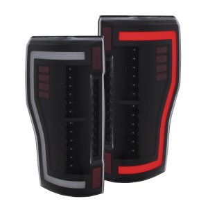 Ford F-350 LED Taillights - Rear - ANZO - Black/Clear - `17-`27