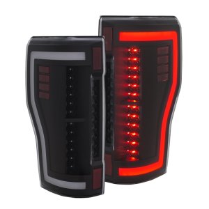 Ford F-450 LED Taillights - Rear - ANZO - Black/Clear - `17-`27