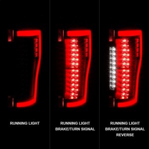 Ford F-450 LED Taillights - Rear - ANZO - Black/Clear - `17-`27