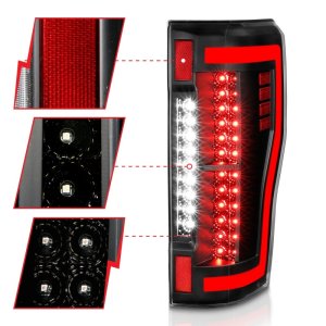 Ford F-450 LED Taillights - Rear - ANZO - Black/Clear - `17-`27