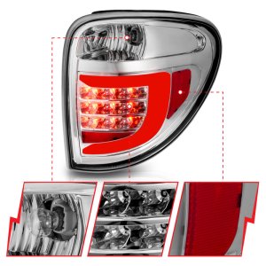 Dodge Grand Caravan LED Taillights - Rear - ANZO - w/ Light Bar - Chrome Housing Clear Lens - `04-`07 Dodge Grand Caravan LED Taillights - Rear - ANZO - w/ Light Bar - Chrome Housing Clear Lens - `04-`07