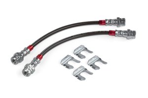 Volkswagen Eos Brake Hoses - Rear - APR - Braided Stainless Steel - Smoked Clear with Red Inserts - `07-`16 Volkswagen Eos Brake Hoses - Rear - APR - Braided Stainless Steel - Smoked Clear with Red Inserts - `07-`16