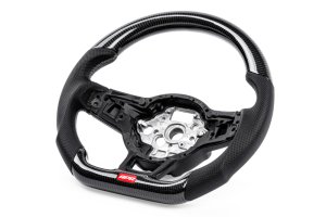 Volkswagen Golf R Steering Wheel - APR - Carbon Fiber & Perforated Leather - Silver - `15-`19 Volkswagen Golf R Steering Wheel - APR - Carbon Fiber & Perforated Leather - Silver - `15-`19