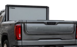 GMC Full Size 1500 Tonneau Cover - Access - LOMAX Stance Hard Tri-Fold - Black Urethane - `07-`13
