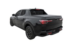 Hyundai Santa Cruz Tonneau Cover - Access - LOMAX Stance Hard Tri-Fold - Black - `22-`27