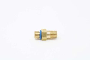 Chevrolet V8 Fuel Rail Pressure Sensor Adapter - Aeromotive - M10x1.0 Male to 1/8-MNPT Male - Brass - `14-`25