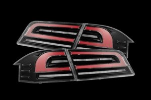Tesla Model S Tail Lights - AlphaRex - LUXX-Series LED - Black/Red - `12-`21 Tesla Model S Tail Lights - AlphaRex - LUXX-Series LED - Black/Red - `12-`21