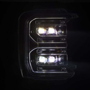 Ford F-250 SD Headlights - AlphaRex - NOVA LED Proj with Active Light/Sequential Signal/Switchback - Alpha Black - `23-`26